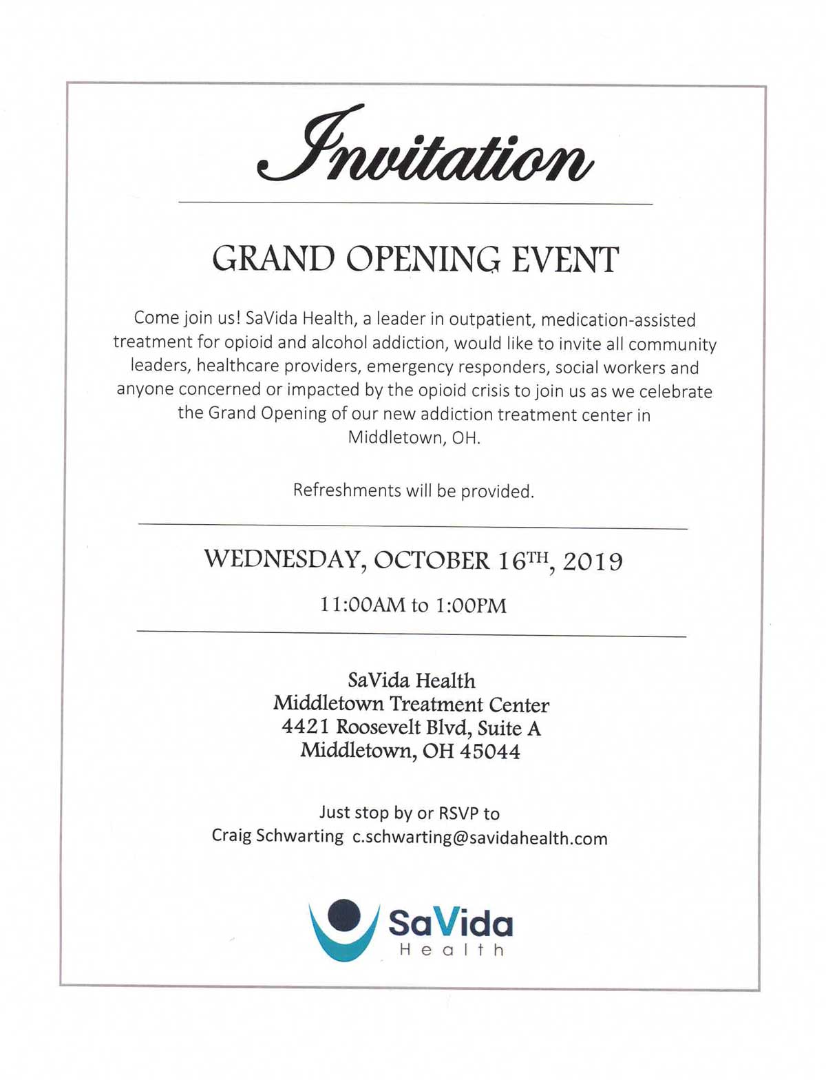 Middletown Grand Opening Invitation Middletown Grand Opening Invitation